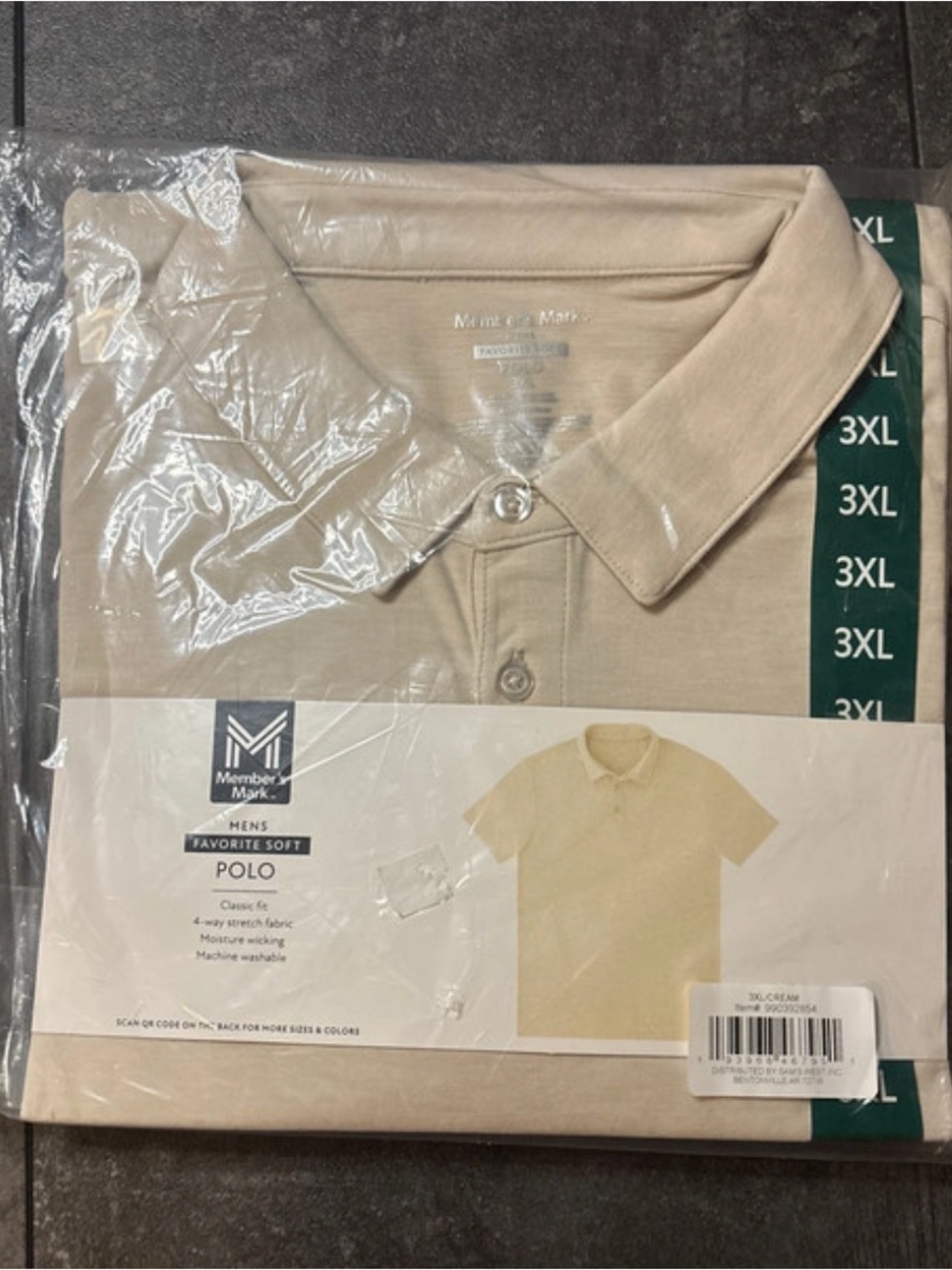 Men’s Cream Polo Shirt 3xl